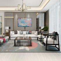 New Chinese full solid wood sofa Living room Combined sample board Room beauty salon hotel light extravagant size family style furniture custom-made