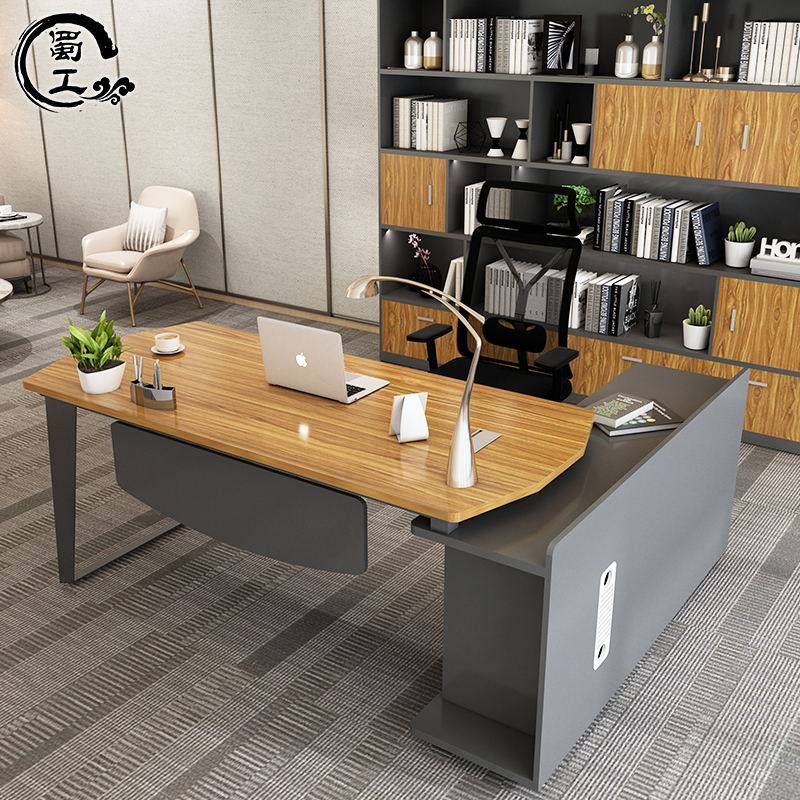 Desk simple modern boss single desk with cabinet office furniture executive desk fashion manager desk
