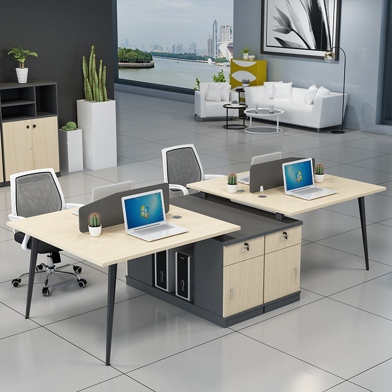 Office staff office desk and chair combination simple modern screen computer station card seat 4 people 6 people