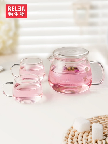 Стеклянная чайная чашка, заварочный чайник, мундштук, чайный сервиз, стеклянный ароматизированный чай для домашнего использования, комплект