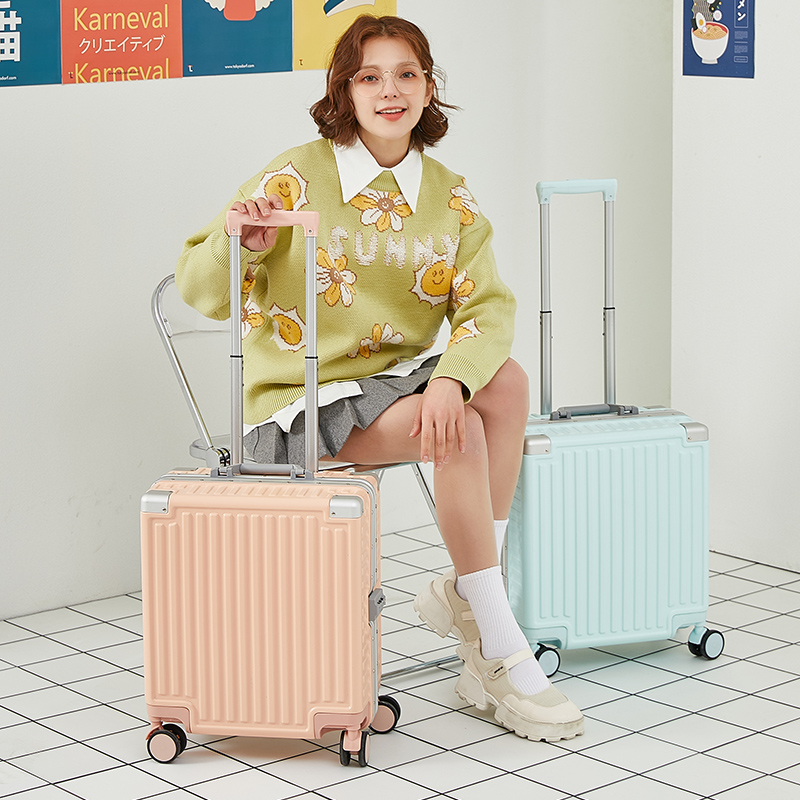 Luggage female high value 18 inch ins password box male new 2022 fashion trend aluminum frame trolley case 20 inch