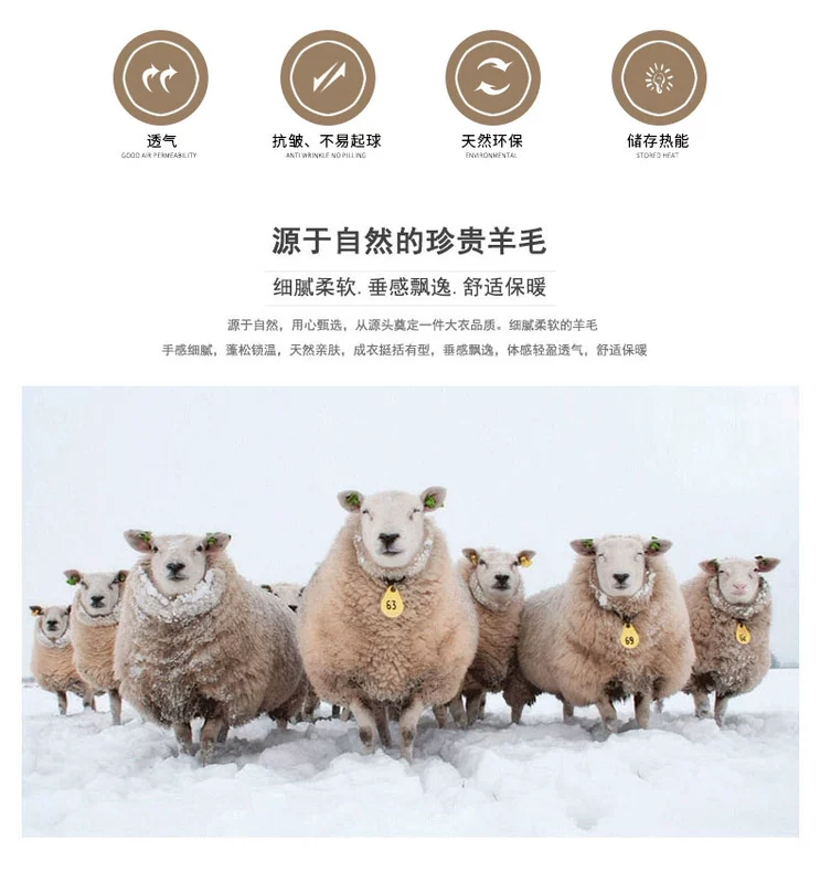 Mùa xuân và mùa thu và mùa đông phiên bản Hàn Quốc mới của áo khoác len hai mặt màu xanh nữ Slim áo dài dài 5% alpaca - Accentuated eo áo