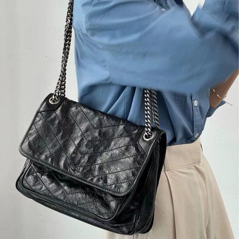 French Bag 2026 New Trendy High-End Messenger Bag Versatile Fashion Waxed Leather Hobo Bag Single Shoulder Bag French Bag 2026 New Trendy High-End Messenger Bag Versatile Fashion Waxed Leather Hobo Bag Single Shoulder Bag