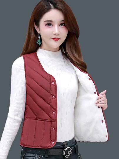 Down vest for women with autumn and winter 2025 new Korean style slim fit lambswool lining vest vest