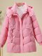 Solid color mid-length cotton coat for women autumn and winter 2025 new small person warm and thickened simple versatile cotton coat
