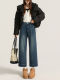 High-waisted straight-leg jeans for women in autumn and winter 2025 new velvet thickened loose, fashionable and versatile slimming wide-leg pants