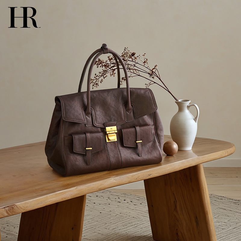 Hr Helena Women's Bag 2026 New Model Light Luxury High-End Women's Genuine Leather Official Handbag Large Capacity Bag