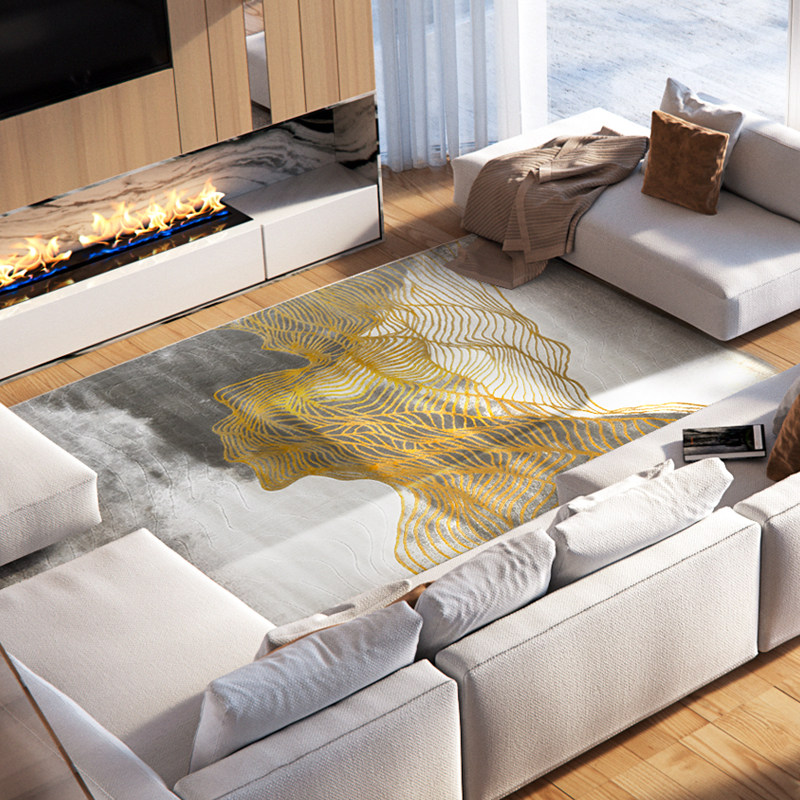 Hengprivate Turkey imported carpet living room Nordic luxury home study abstract lines bedroom bedside blanket simple