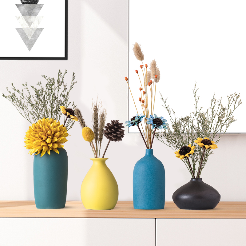 Nordic small Vase ornaments dry flower decorations living room flower arrangement table TV cabinet home Ceramic Creative furnishings