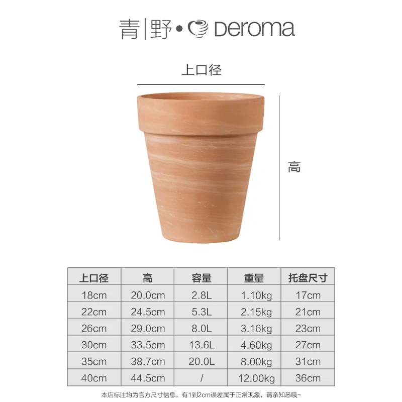 DEROMA Международная глиняная горшок succulent цветы зеленый растение пол Flooring Балкон красный глиняный горшок домашний садоводство цветочный горшок