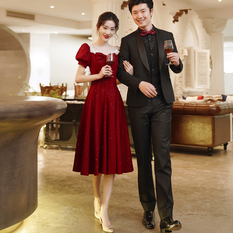 Evening dress, red girls dress, summer wedding dress, french style, suitable for teen Evening dress, red girls dress, summer wedding dress, french style, suitable for teen