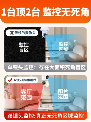 Беспроводная камера видеонаблюдения, мобильный телефон, радио-няня для домашнего использования, 360 градусов