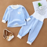 Детский удерживающий тепло утепленный демисезонный комплект, детское удерживающее тепло нижнее белье подходит для мужчин и женщин для раннего возраста, высокая талия, 2 лет