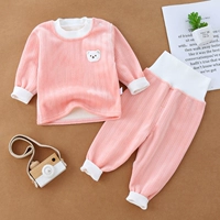 Розовый, флисовый, высокая талия