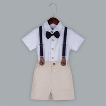Childrens suit boys Summer Summer Flower Boy Birthday Strap Short Sleeve Baby Super Suite