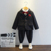 Boys suits spring and autumn children British dress baby Plaid handsome handsome childrens suits mens small suits
