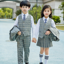Boy suit suit handsome British child Plaid boy casual foreign spring and autumn childrens suit