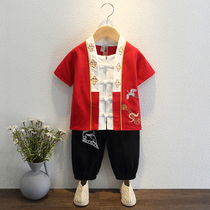 Han - clothing boy 2 - year - old baby summer sleeve thin Chinese wind - coat summer dress improved 3 childrens tank