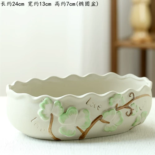 Очень большой керамический цветочный горшок для домашнего использования, простой и элегантный дизайн, ручная роспись