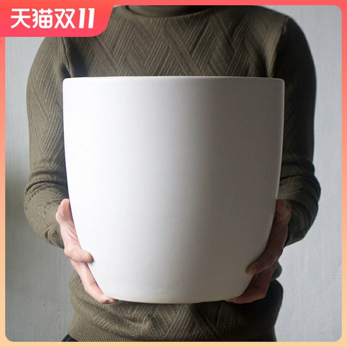 Керамический современный очень большой цветочный горшок, простой и элегантный дизайн