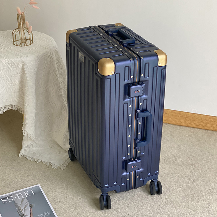 Large Fish Bags Lee Aluminum Frame Suitcase Women Muted Universal Wheels Thickened Lalever Box Men 28 password suitcase