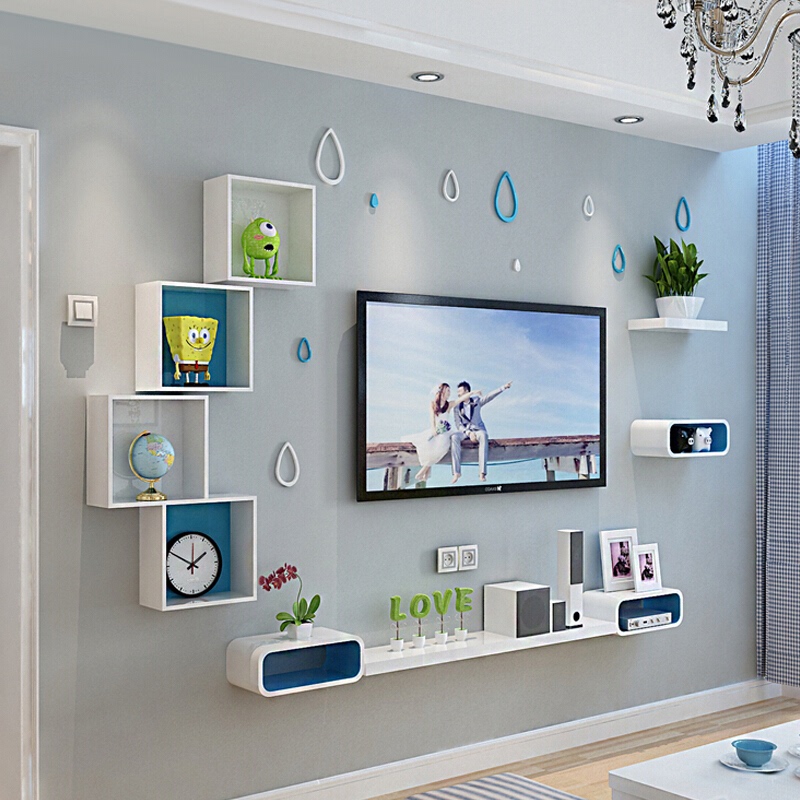 Modern Minimalist Tv Cabinet Set-Top Box Small Apartment Mini Wall Shelf Hanging Cabinet Living Room Tv Wall-Mounted