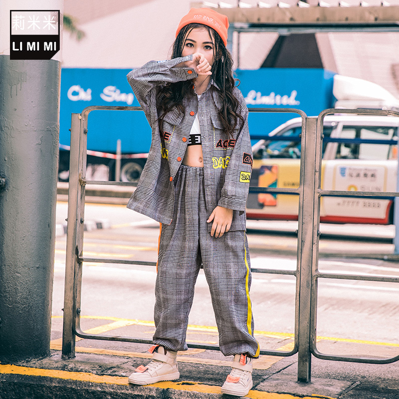 Children's Jazz Dance Fall Girl Hip Hop Shirt Street Dance Kids Hiphop Show Show Costume