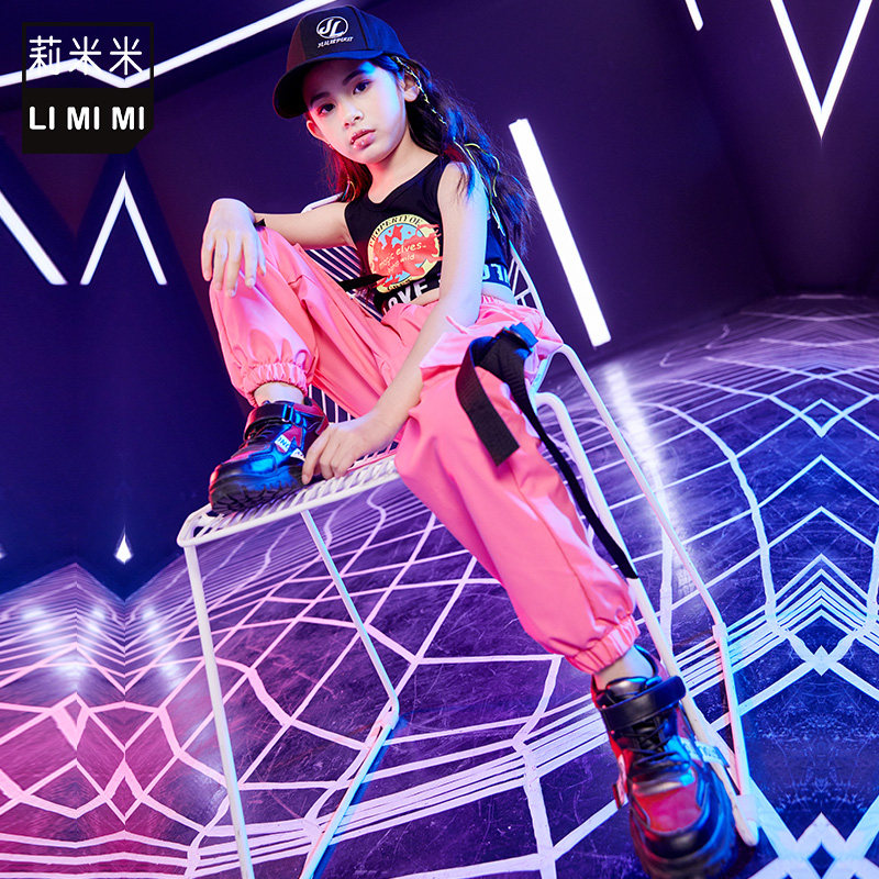 Children Street Dance Suit Xia Girl Hip Hop Hiphop Vest Jazz Dance Out of the Tidal Early Childhood Han Edition Performance Suit