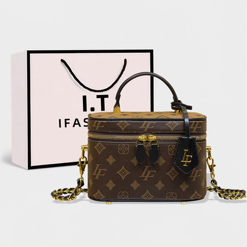 It Counter Genuine Vintage Color-Blocked Makeup Bag 2025 New Leather Tag Embellished Retro Exquisite Chain Women's Bag It Counter Genuine Vintage Color-Blocked Makeup Bag 2025 New Leather Tag Embellished Retro Exquisite Chain Women's Bag