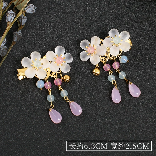 Детская заколка для волос с кисточками, детское ханьфу для принцессы, аксессуар для волос, в цветочек