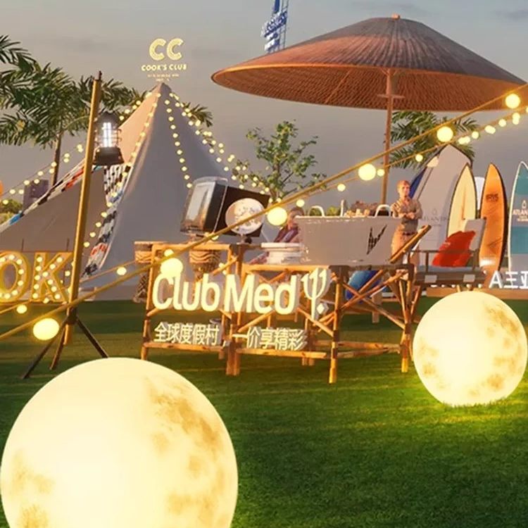 Mid-Autumn Festival and National Day Moon Lamp Outdoor Courtyard Hotel Decorative Lamp Garden Lawn Moon Lamp Landscape Atmosphere Lamp