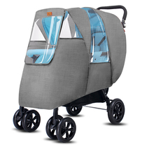 Twin Baby Stroller Rain Hood Wind Shield Double Front And Back Cart Universal Rain Proof Warm Hood Trolley Raincoat