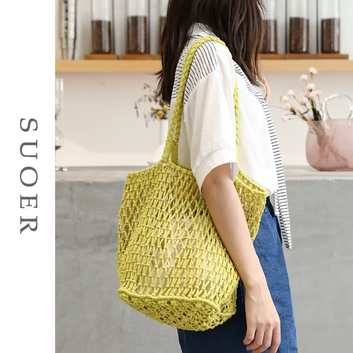 Сумка через плечо, летняя пляжная вместительная и большая рыболовная сеть, DIY