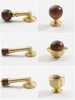 New Chinese-Style Retro Walnut Wood Brass Cabinet Door Handle, Antique Bronze Color Round Ball Cabinet Wardrobe Drawer Handle
