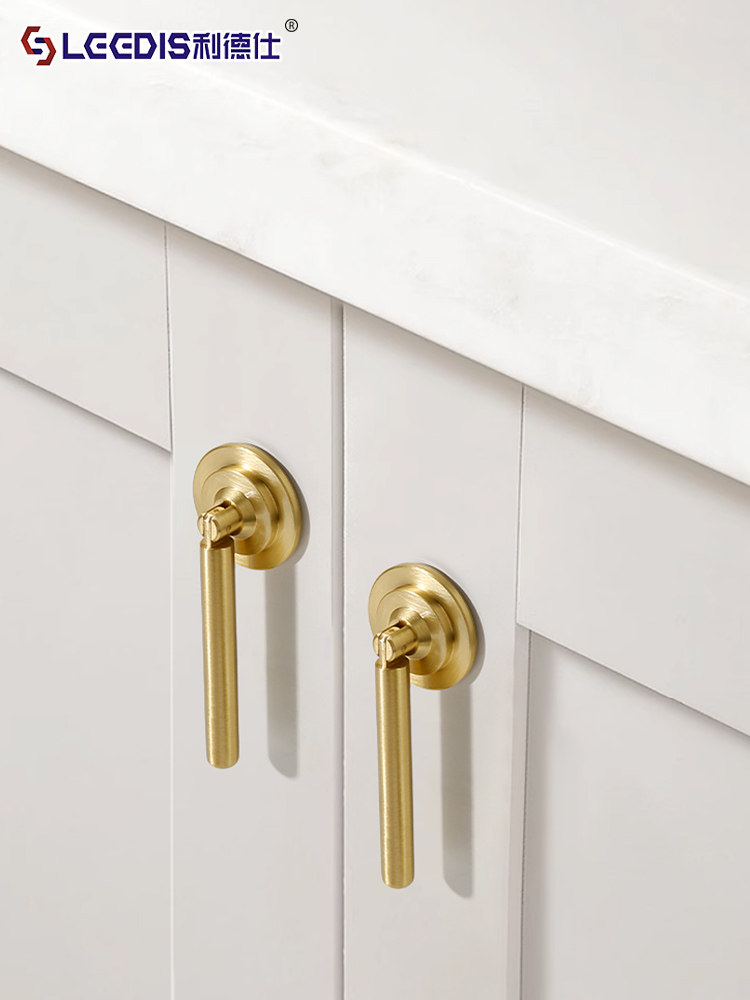 French Brass Cabinet Door Handle Cabinet Door Handle Modern Simple Accessible Luxury Chinese Pendant Cabinet Wardrobe Drawer Handle