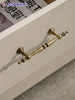 Bronze-Colored Brass Vintage Cabinet Door Wardrobe Handle, Antique-Style French Light Luxury Faux Antique Single-Hole Cabinet Drawer Handle