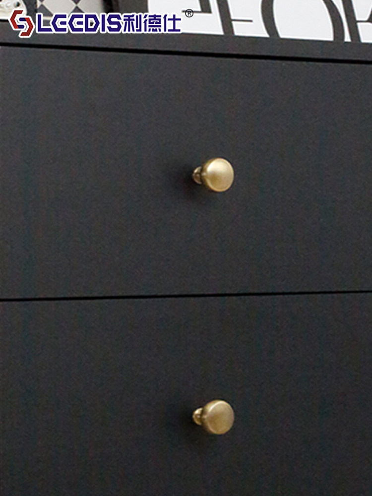 French-Style Light Luxury Single-Hole Brass Cabinet Door Wardrobe Handle, Antique-Style Round Wardrobe, Shoe Cabinet, Drawer Small Handle