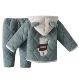 Детская демисезонная стеганая пижама, фланелевый детский коралловый бархатный зимний костюм мальчика цветочника, увеличенная толщина