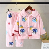 Детская фланелевая демисезонная пижама, демисезонное коралловое бархатное зимнее детское термобелье, подходит для подростков