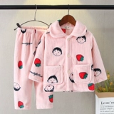 Детская фланелевая демисезонная пижама, демисезонное коралловое бархатное зимнее детское термобелье, подходит для подростков