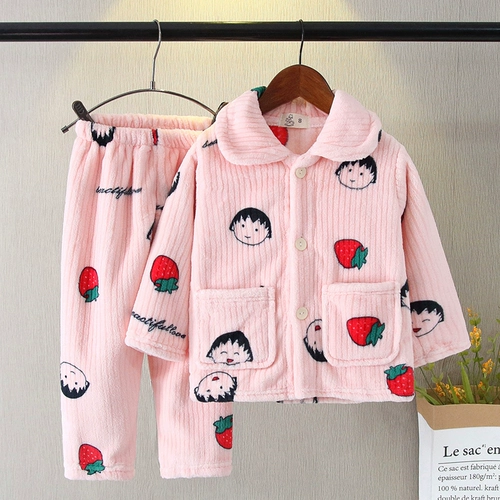 Детская фланелевая демисезонная пижама, демисезонное коралловое бархатное зимнее детское термобелье, подходит для подростков