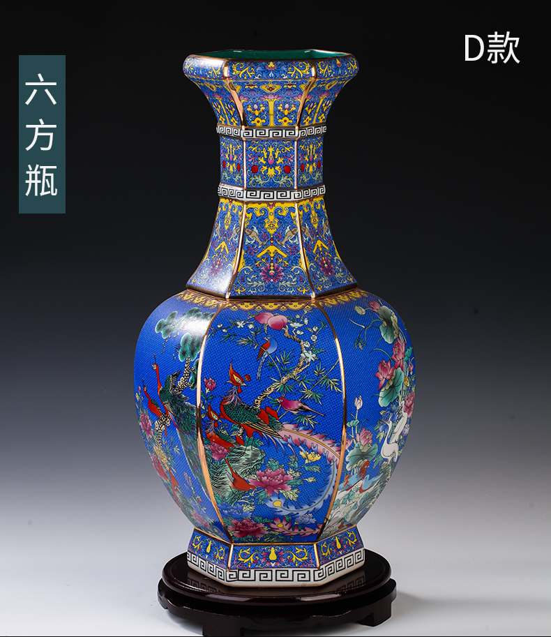 Jingdezhen ceramic vases, the sitting room porch decoration archaize enamel vase enamel vase furnishing articles