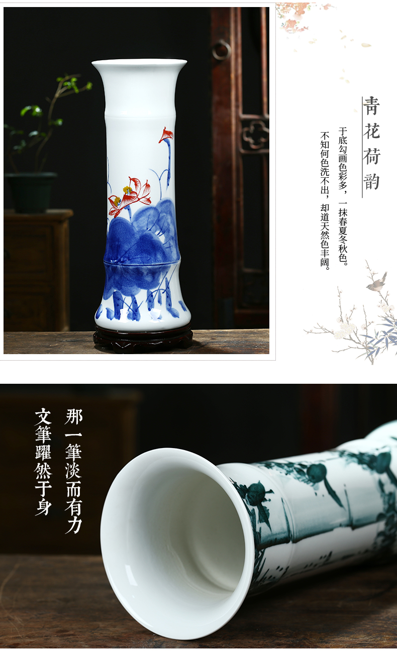 Jingdezhen ceramics vase sitting room adornment of Chinese style household furnishing articles hydroponic lucky bamboo dried flower flower vase
