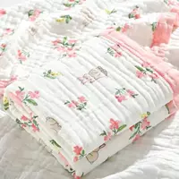 6 слоев с розовым цветком кролика по широкому краю 110*110