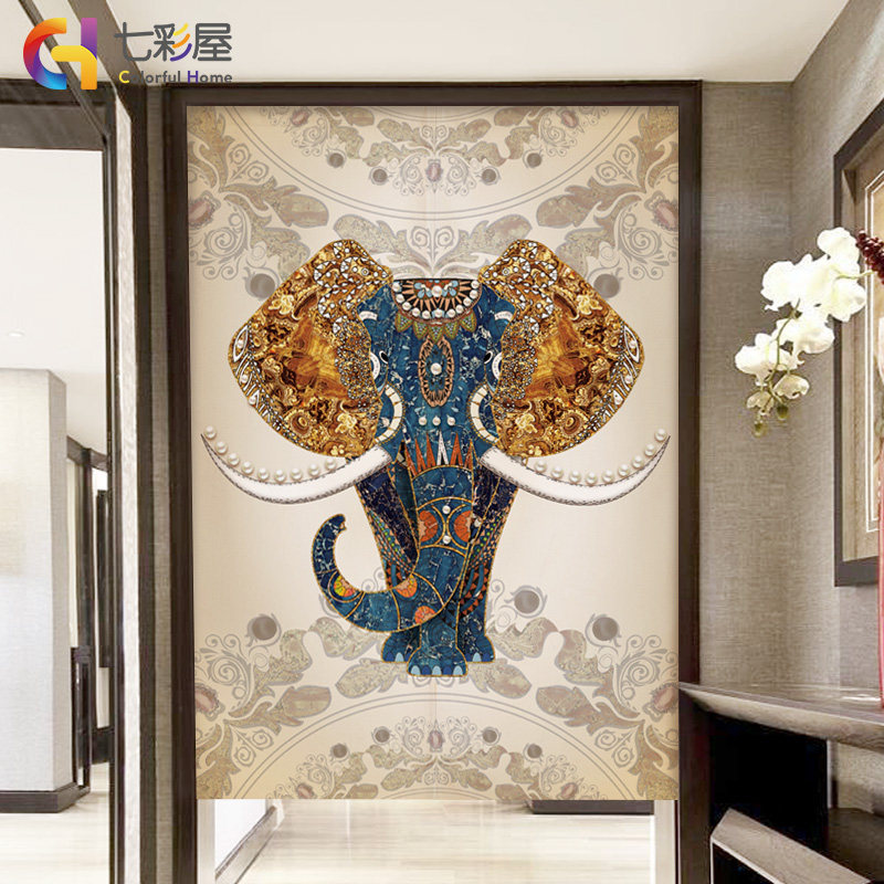 Cloth Art Door Curtain Bedroom Partition Window Kitchen wind-cloth Curtain Makeup Room Toilet Shelter Curtain-free Perforated Decorative Curtain