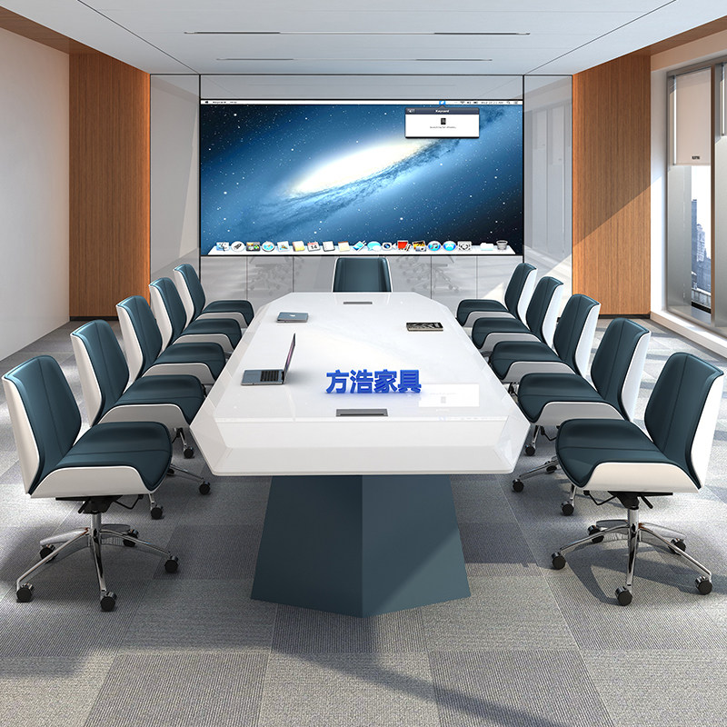 Office furniture brief modern desk conference table meeting in negotiation table and chairs Combined rectangular training desk