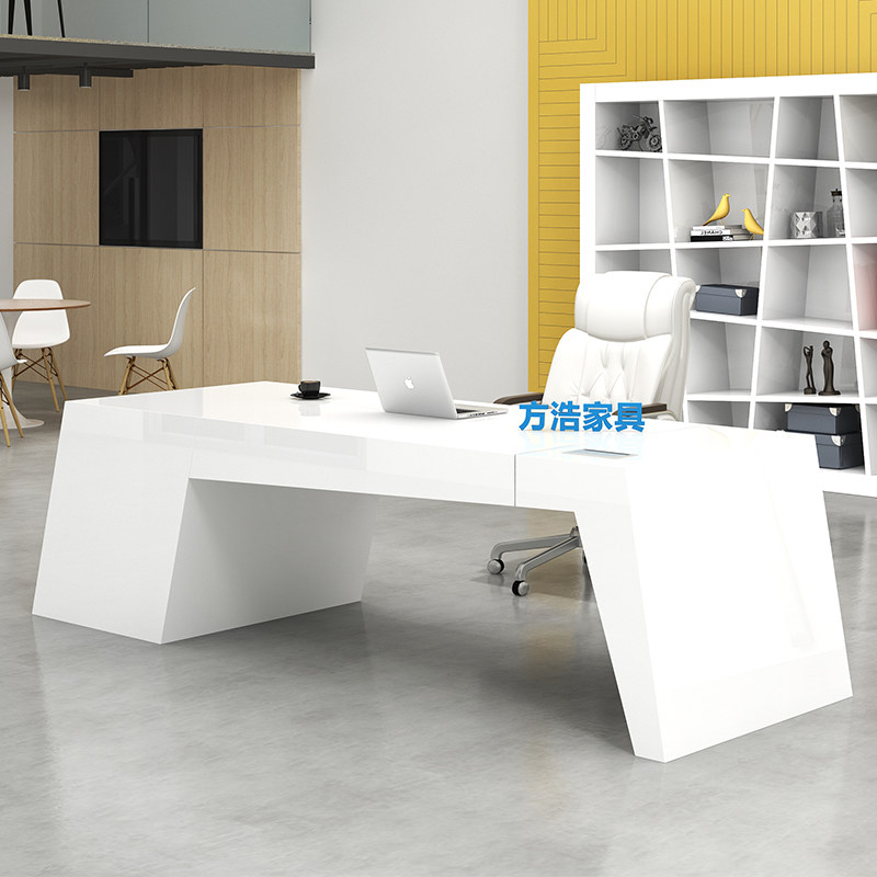 Fang Hao Simple modern boss desk Office desk Fashion personality manager table and chair Shaped paint creative female president table