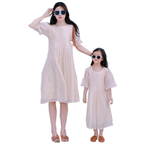 Parent-child wear 2024 new summer mother-daughter dress Sanya seaside vacation beach wear high-end summer skirt
