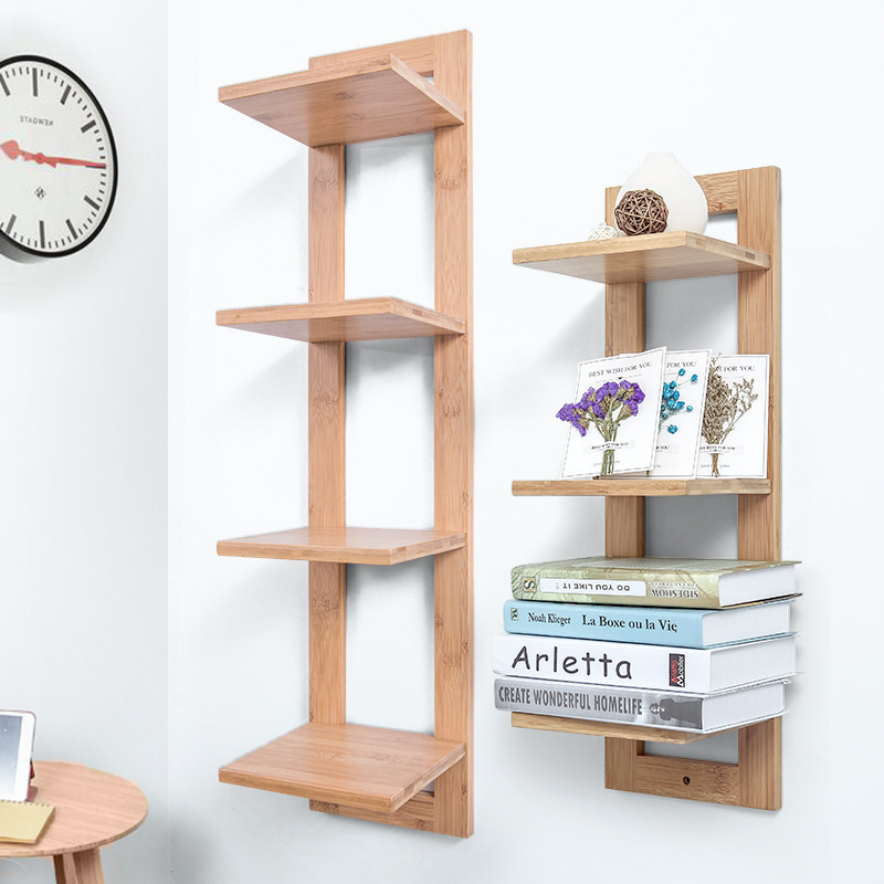 Nordic ins clapboard solid wood shelf kitchen wall multi-layer bookshelf wall hanging wall shelf storage shelf artifact