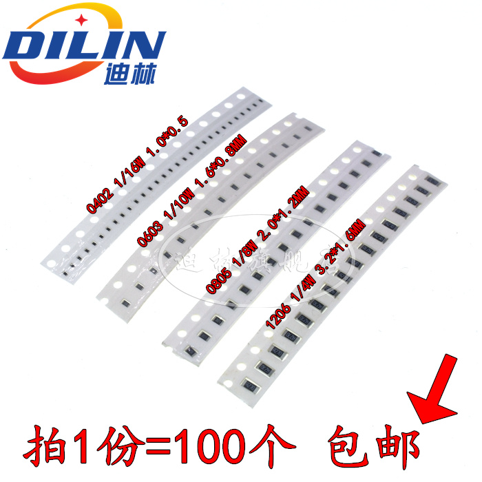0402 0603 0805 1206 SMD resistor 2K 2 2K 2 4K 2 49K Europe 1% accuracy